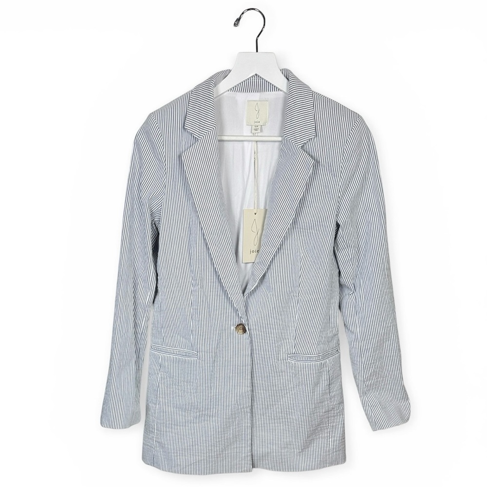 JOIE Seersucker Striped Longline Boyfriend Oversized Blazer NEW W2247 Sz S